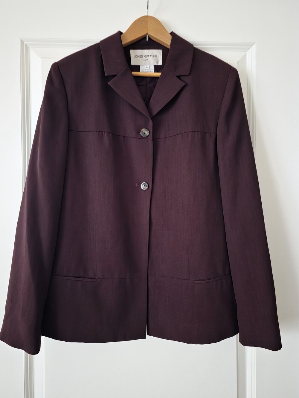 Vintage 90s Jones New York Blazer 2 Button Preppy Chic Academia Womens 10 Brown